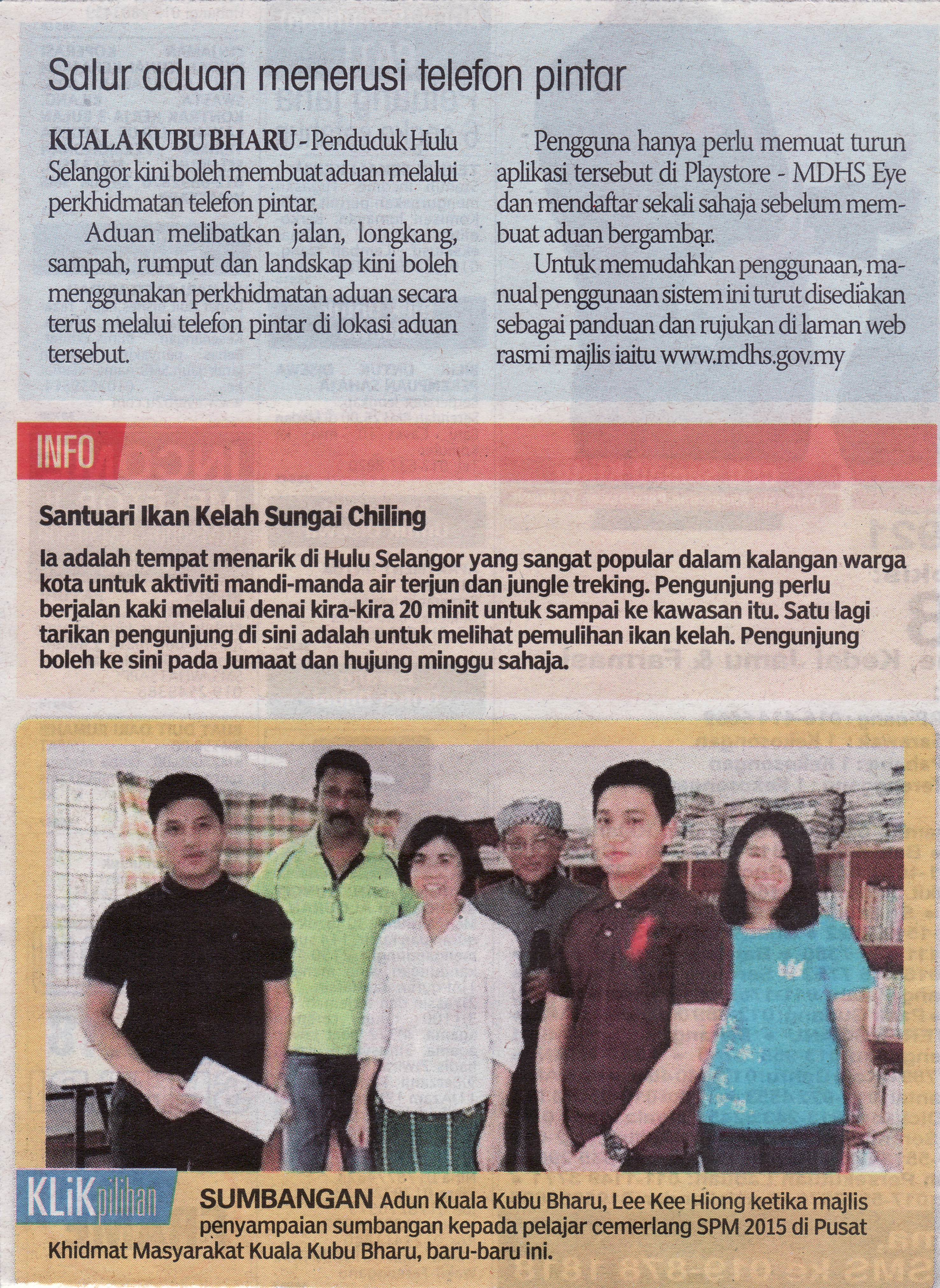 Portal Rasmi PDT Hulu Selangor Keratan Akhbar (12 April 2016)